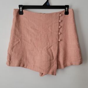 Loveriche Peachy Pink Linen Skort